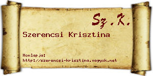 Szerencsi Krisztina névjegykártya