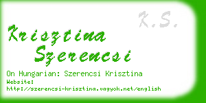 krisztina szerencsi business card